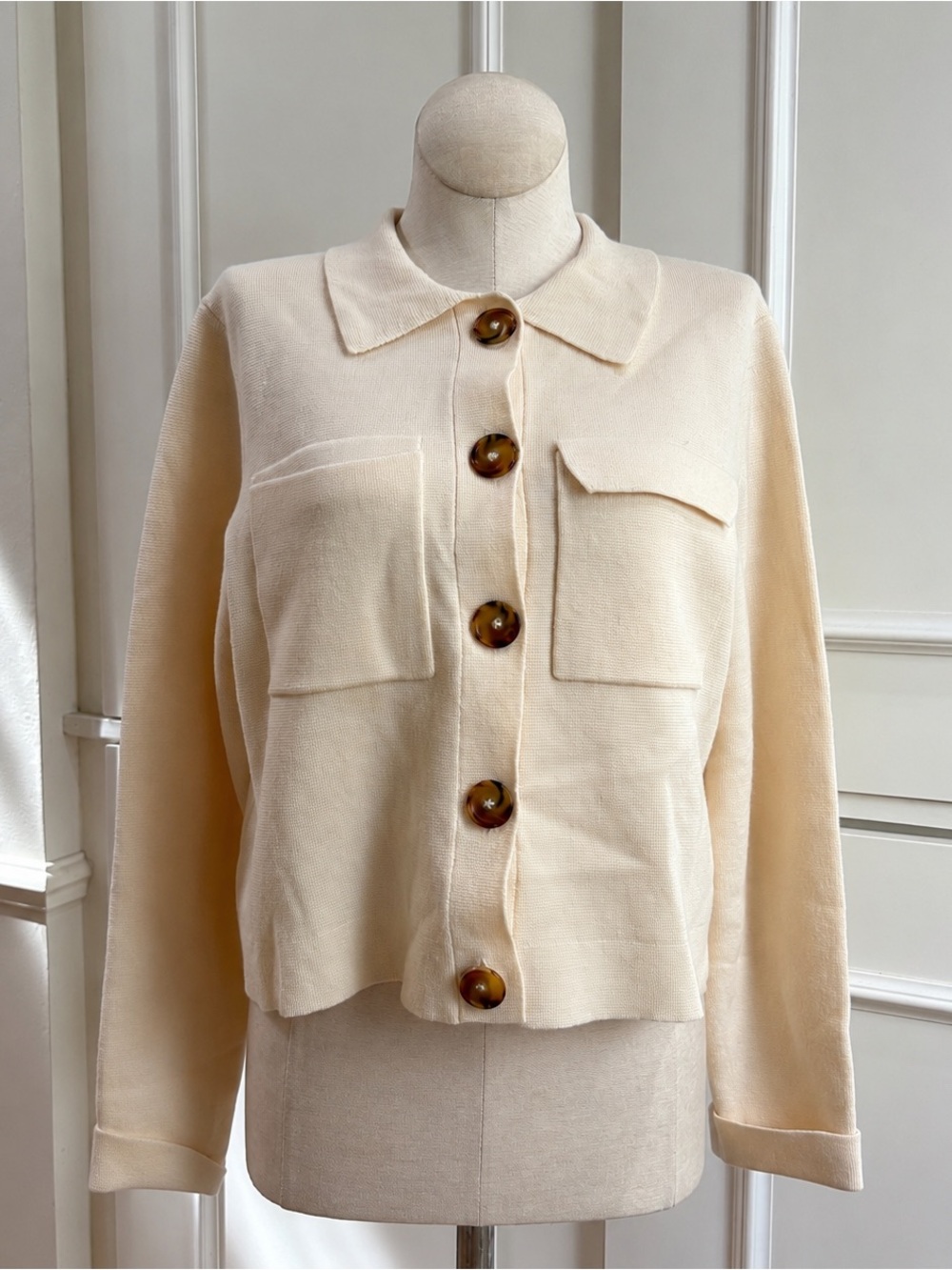 La Maille Sezane Betty Cardigan in Ecru - XS - Picture 3 of 5